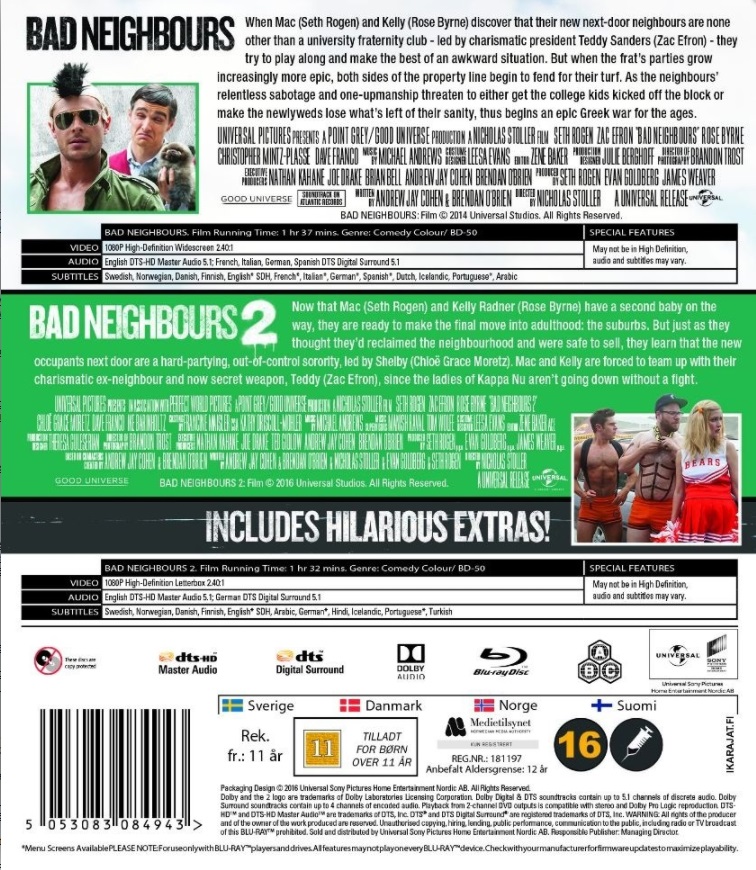 Bad Neighbours 1 And 2 Blu Ray Blu Ray Future Movie Shop